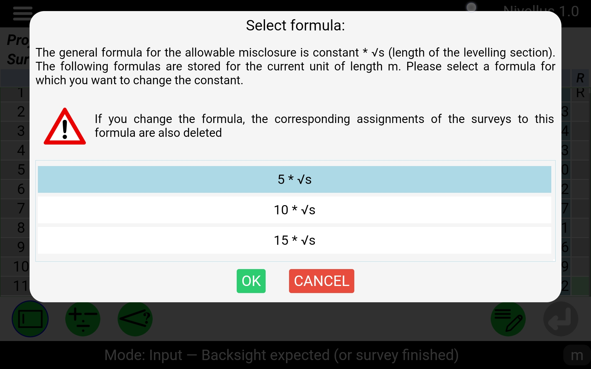 Edit the constant of the formula of allowable misclosure